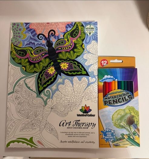 colouring book & pencils