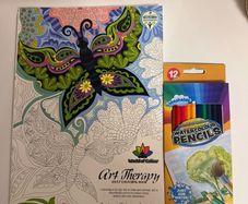 colouring book & pencils