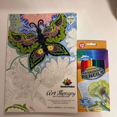 colouring book & pencils