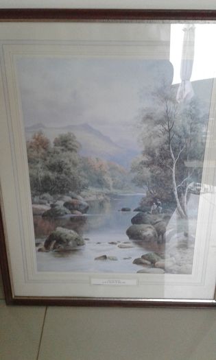 Vintage Glass-Fronted Frames Picture "On The River".