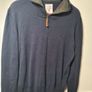 mens FAT FACE jumper sweater top quarter zip navy cotton cashmere blend Size medium Image 3