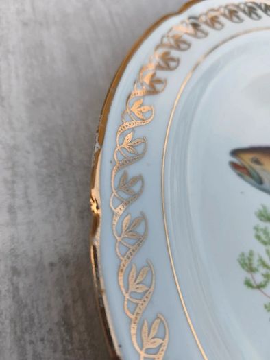 Vintage French Porcelain Fish Service Set c.1950s