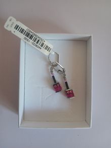 Coeur de Lion Pink Crystal GeoCUBE Drop Earrings 4409/20-1500 New Boxed CAN POST