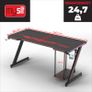 Gaming Desk with LED Lighting, PC Holder & Accessories 140 cm Image 3
