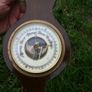 Vintage 1940s open escapement aneroid barometer Western Germany 19" Image 6