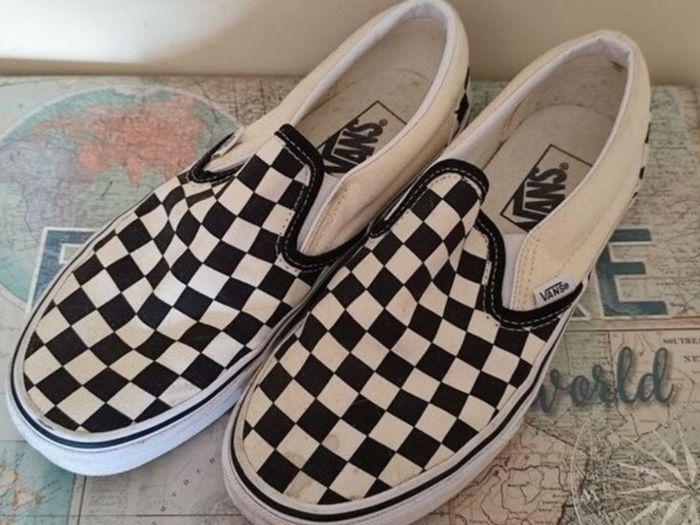 Genuine Vans Checkerboard Slip Ons in Size UK 5