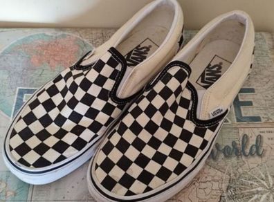 Genuine Vans Checkerboard Slip Ons in Size UK 5