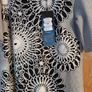 Anonymous  Ivory & Black  Textuured Border Shift Dress.   S. 14    B.N.W.T. Image 3
