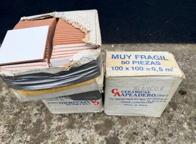 Approx 150 white bevelled tiles for bathroom or kitchen