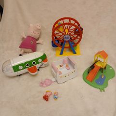 Bundle of Peppa Pig toys plane playground ice cream van