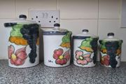 Vintage Terracotta kitchen Canister Set