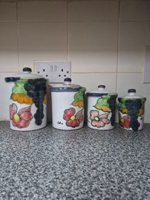Vintage Terracotta kitchen Canister Set