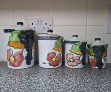 Vintage Terracotta kitchen Canister Set