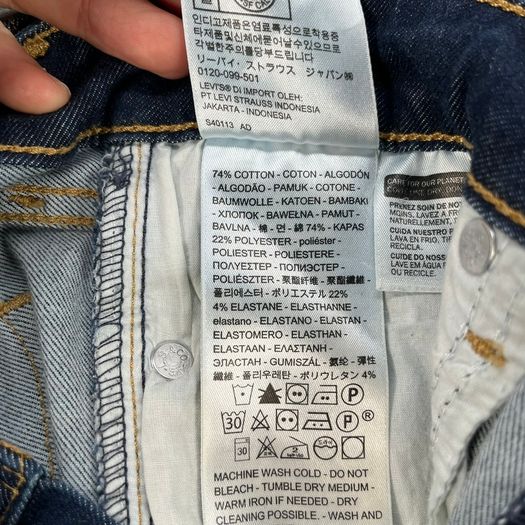 Levis 711 Womens Jeans W27 L28 Blue Indigo Denim Premium Big E
