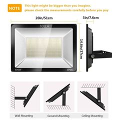 400W LED Floodlight IP66 Waterproof Outdoor Security Light