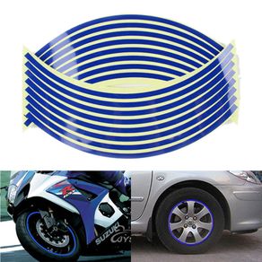 1 Set (18 Stirps) Auto Car Wheel Rim Night Reflective Papery Sticker Tape Deca