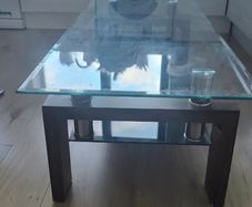 Glass coffee table