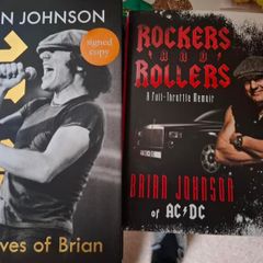 Brian Johnson Roger Daltry Billy Connolly and others Signed books