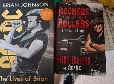 Brian Johnson Roger Daltry Billy Connolly and others Signed books