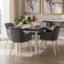 Nordic White & Black Round Extendable Dining Table 100+40cm  Sleek, Modern, and Versatile Image 6
