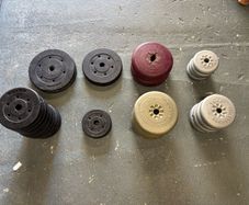 York and Pro Power weight plates.