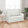 Folding Sofa Bed White 124 x 71 x 78 cm Faux Leather Image 2