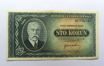 Czechoslovakia 100 korun, 1945 Rare banknote