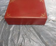 Vintage Wooden Card Box / Powers Irish Whiskey & Piatnik Twin Deck Set