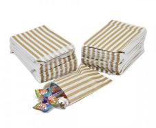 job lot 500 x Gold and White Striped Paper Candy Bags all colours available
