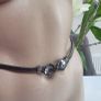 Pewter elasticated metal belt with gem clasp Image 8