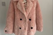 jacket Bnwt pink fluffy teddy style baloot brand size small double breasted jacket