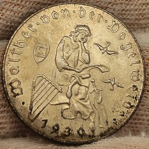 Austria Silver 1930 2 Shillings Coin Beautiful Uncirculated Toned Walther Von Der Vogelweide