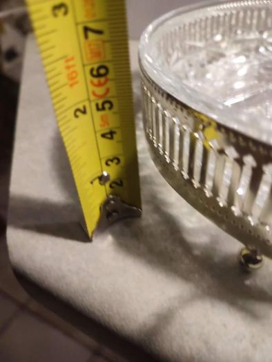 Rare find  Vintage Divided Dish 3 Sections - Daisy and Button Pattern - Made in France IN SILVER PLATED HOLDER