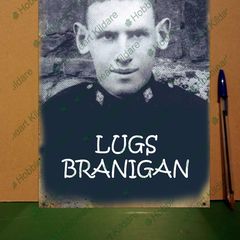 Lugs Branigan tin metal sign