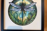 Handmade 3D Dragonfly Paper Art 27x27 cm