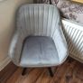 grey suedette armchair Image 3