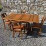 Solid Oak Extending Dining Table and 4 Chairs. Image 9