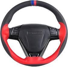 Anti-slip Soft Artificial Leather Car Steering Wheel Cover 38cm steering-wheel With Needles And Thread Auto Interior Accessories