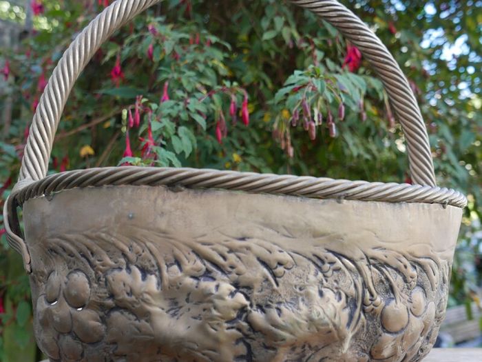 Vintage Continental Embossed Silver Plated Large Basket