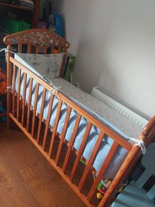 Baby cot with accessories