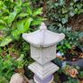 Japanese-style concrete garden lantern ornament,  Pagoda Image 4