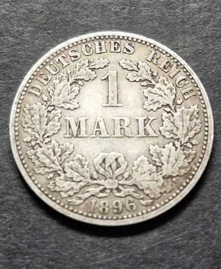 1896 Germany  1 Mark type 2 - small shield / large eagle Silver