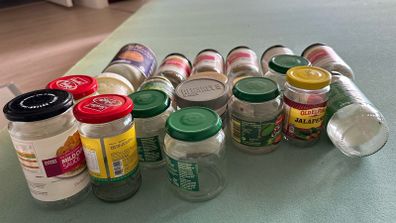 Empty jars for kitchen