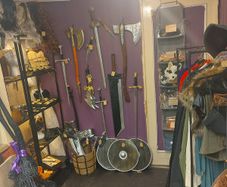 Cosplay costumes and props