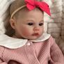 NEW SALE | Reborn Girl Dolls Lifelike Baby Doll 19 Inch Life Size Silicone Newborn Doll with Blue Eyes Realistic Reborn Girl Alive Soft Cloth Body Real Skin Details Toys Gift Image 2