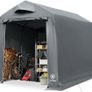 Outdoor Shelter with Vents, 3000mm Water Resistant Tent for Outside, Heavy Duty Shed for Motorcycle, Bike, Garden Storage, Foldable, Portable Garage, Gray Image 5