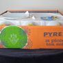 Vintage JAJ Pyrex Autumn Glory 18 Piece Tea Set Unused in Original Box Image 10