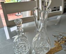 Two heavy weight decanters