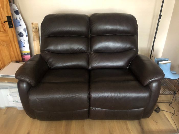 Two Seater Leather Recliner Sofa