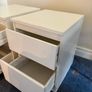 White bedside table Ikea nightstand 2 drawers Image 5